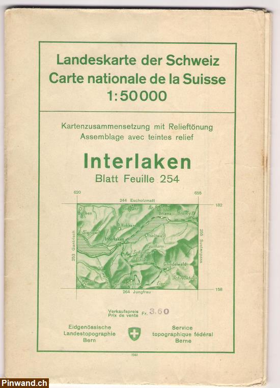 Bild 1: Landeskarte der Schweiz 1:5 Interlaken