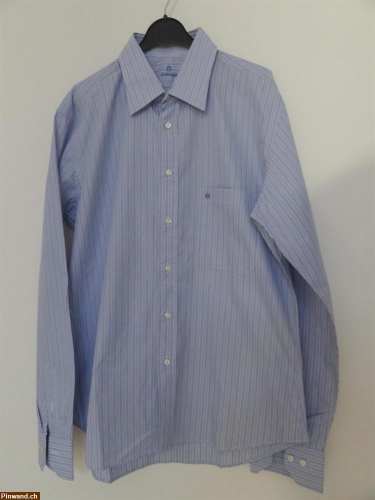 Bild 1: ETIENNE AIGNER Herrenhemd, hellblau gestreift, neu,tailliert