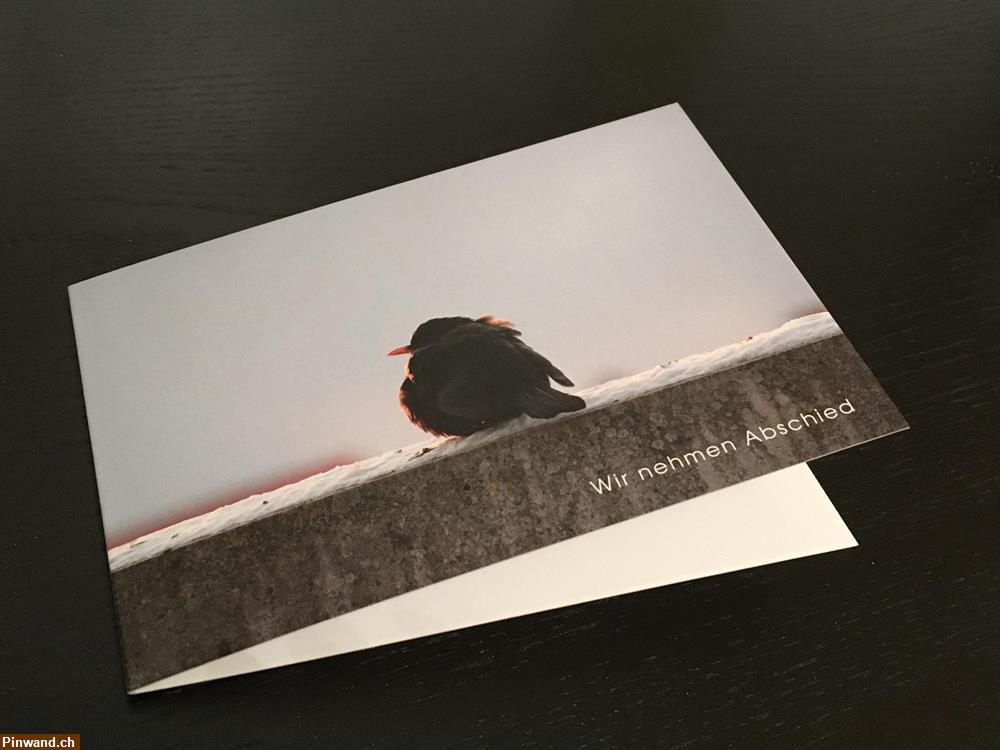 Bild 3: Trauerkarte "Wir nehmen Abschied", Postkartenformat, aufklappbar