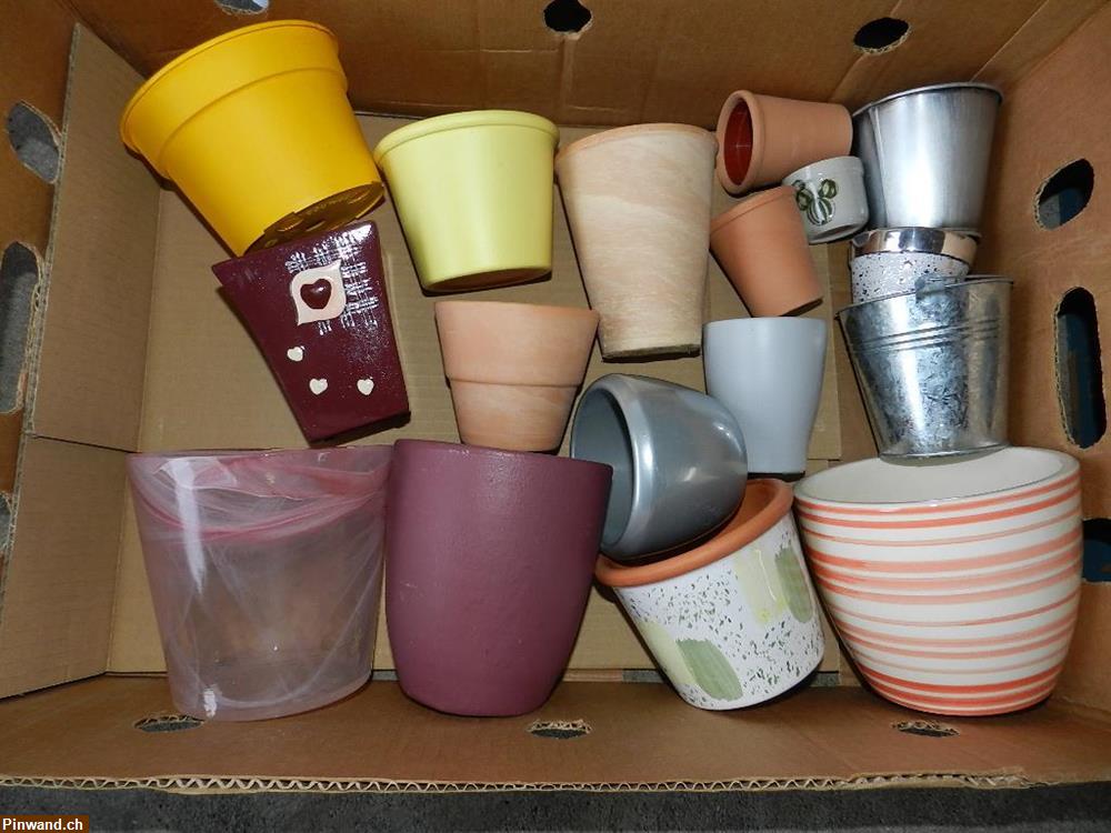 Bild 1: Übertopf Übertöpfe Porzellan Steingut Gartenwerkzeug Vase