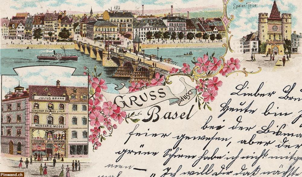 Bild 1: Ansichtskarte:  Gruss aus Basel - (1899)