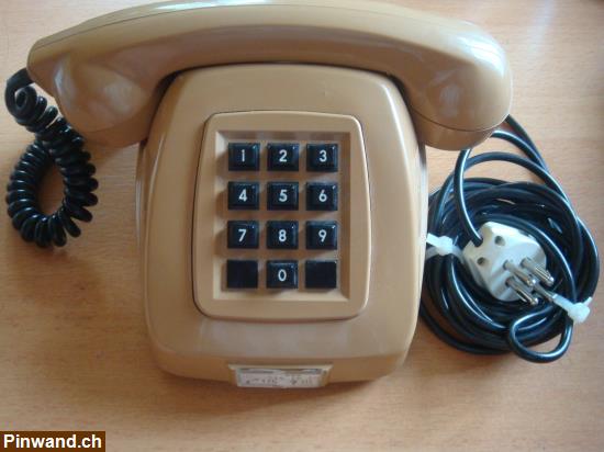 Bild 1: Telefon, alte Form, Braun/Beige