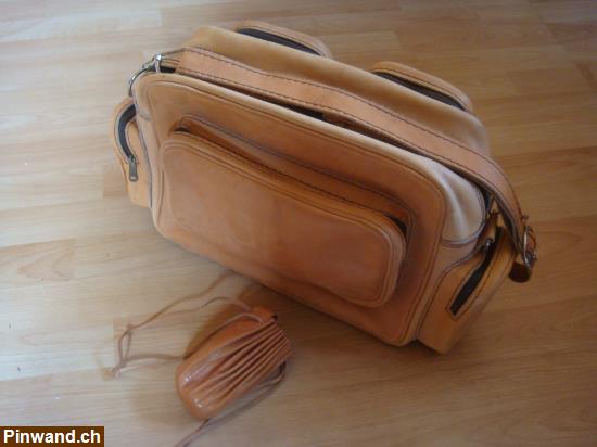 Bild 2: Ledertasche unisex, dazu Geldbeutel Leder