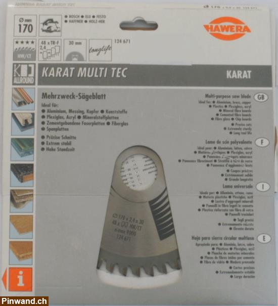 Bild 2: Kreissägeblatt Karat Multitec 170 (Neu !!!)