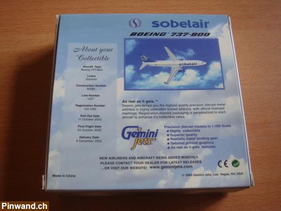 Bild 4: Sobelair Boeing 737-800 / 1:400