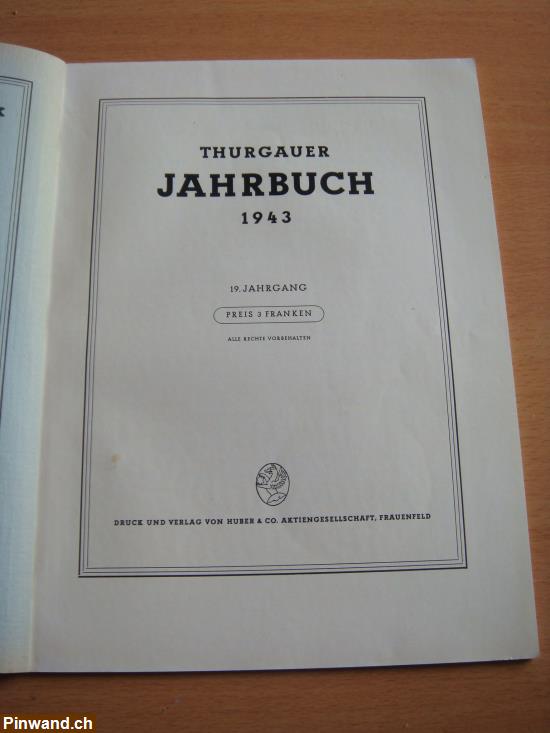 Bild 2: Thurgauer Jahrbücher 1942 und 1943