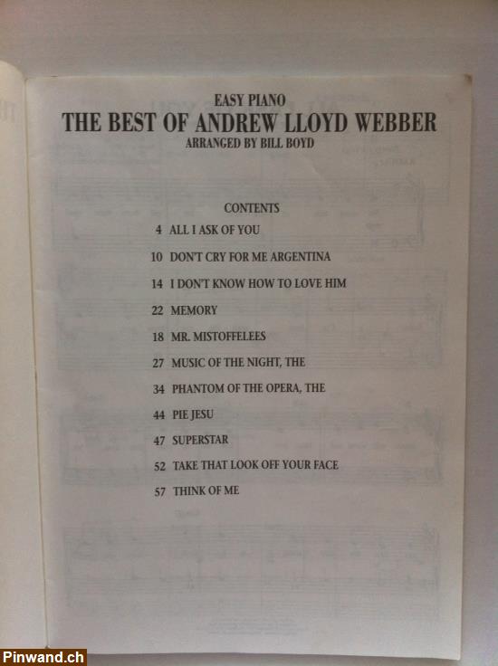 Bild 2: Andrew Lloyd Webber - 1991 - easy piano