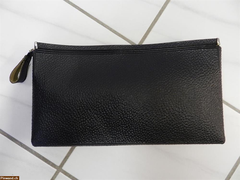 Bild 1: Mappe Tasche Unterarmtasche Clutch Bag schwarz Vintage Reissverschluss