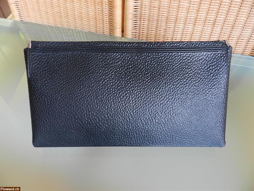 Bild 2: Mappe Tasche Unterarmtasche Clutch Bag schwarz Vintage Reissverschluss