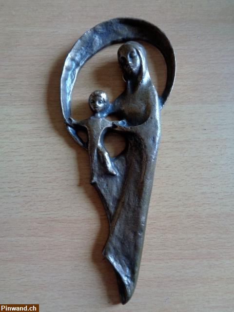 Bild 1: Maria mit Christkind / Bronce Wandanhänger