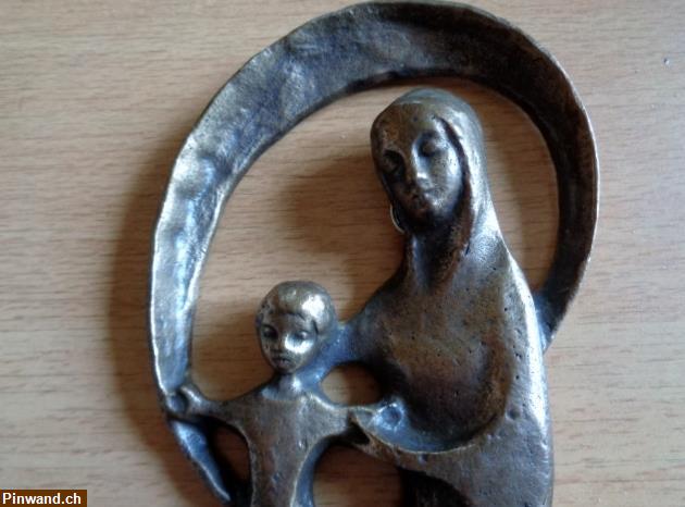 Bild 2: Maria mit Christkind / Bronce Wandanhänger