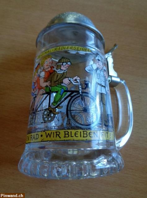 Bild 2: Bierkrug: Wir sparen Sprit * Wir fahren Rad * Wir bleiben Fit!