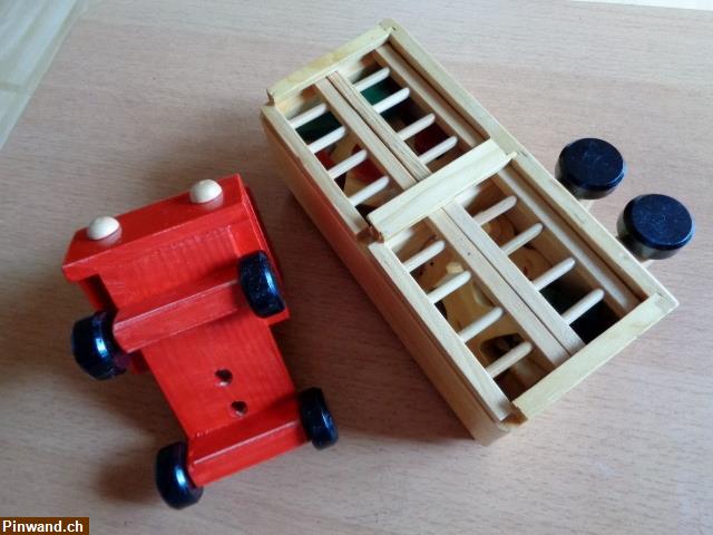 Bild 8: Wooden Truck Buchenholz Tiertransporter (Total 21 Teile)