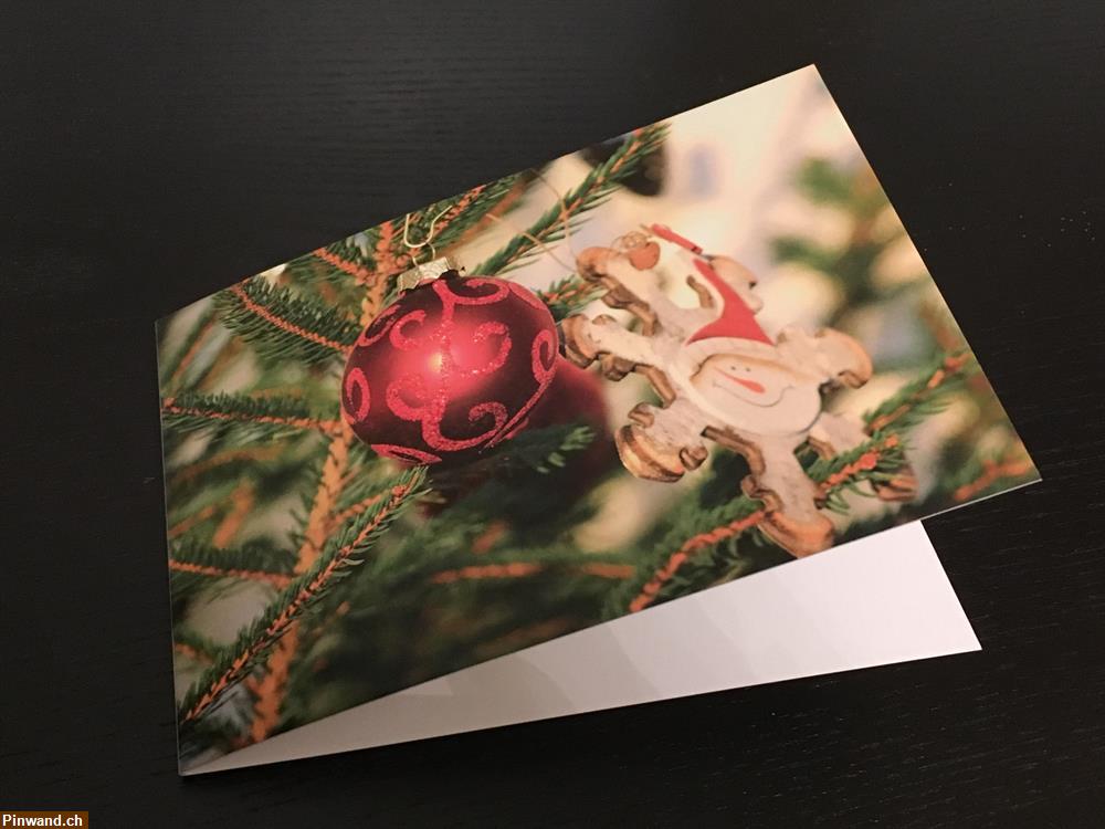 Bild 3: Weihnachtskarte Schneemann, Postkartenformat, aufklappbar