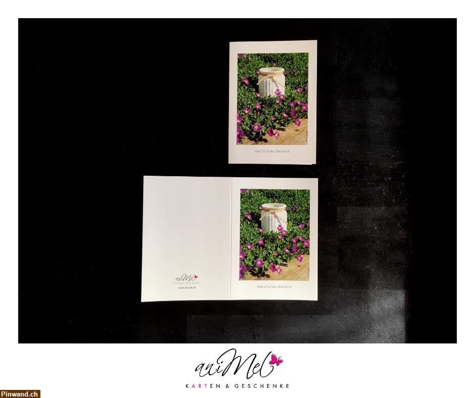 Bild 2: Trauerkarte "Herzliches Beileid", Postkartenformat, aufklappbar
