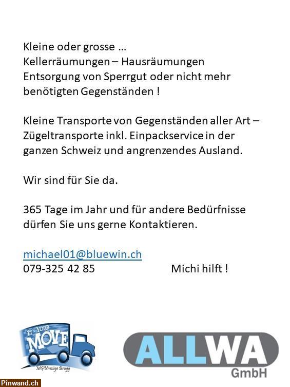 Bild 2: Umzüge - Sofa Transporte - Entrümpelungen - Montagen - Services.