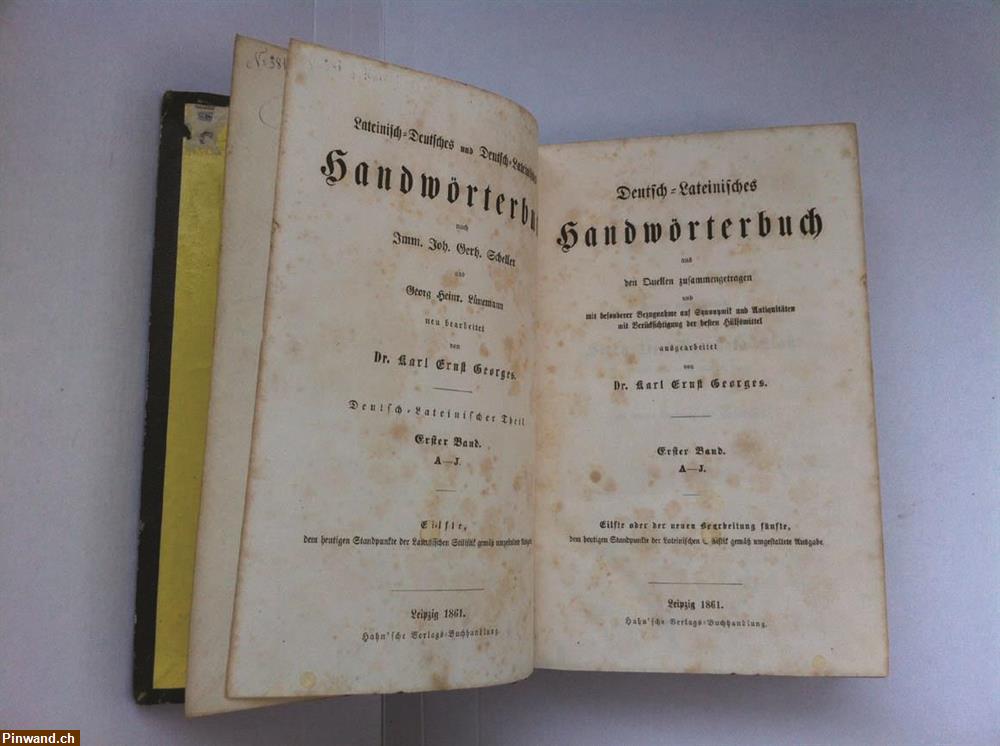 Bild 4: Deutsch=Lateinisches Handwörterbuch 1861