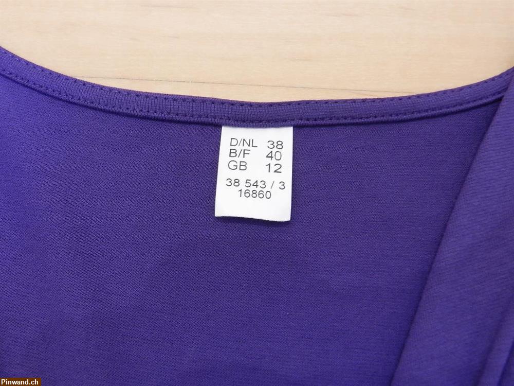 Bild 4: T-Shirt Longshirt Tunika Bluse violett kurzarm Shirt Gr.38
