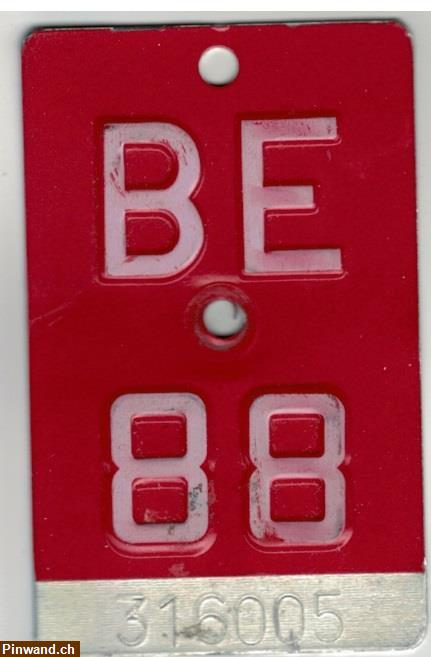 Bild 1: Velo Nr. Schild BE 1988 zu verkaufen