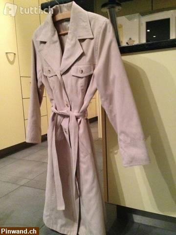 Bild 1: Zu verkaufen: Modischer Mantel, beige, in Wildleder-Optik, mit Gürtel, Gr. S