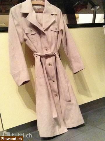 Bild 3: Zu verkaufen: Modischer Mantel, beige, in Wildleder-Optik, mit Gürtel, Gr. S