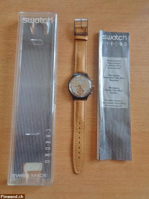 Bild 2: Swatch Chrono Sammeluhr / Originalbox / Bedienungsanleitung