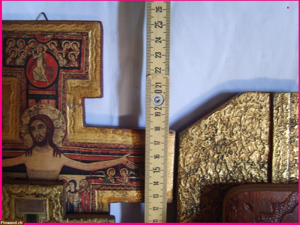 Bild 10: Antike grosse Russische Ikone auf Holz