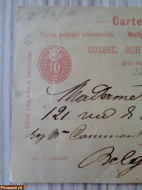 Bild 2: Postkarte / Carte postale Weltpostverein Jg. 1892