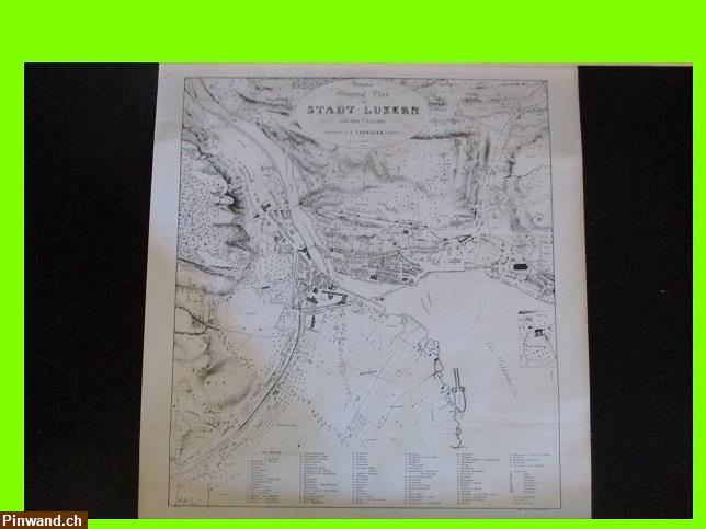 Bild 1: original plan Stadtplan Luzern 1848 zu verkaufen