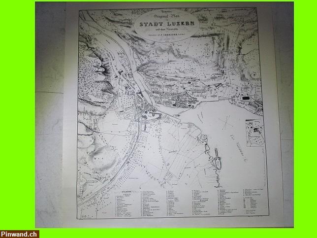 Bild 6: original plan Stadtplan Luzern 1848 zu verkaufen
