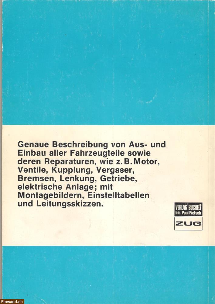 Bild 2: Reparaturanleitung Verlag Bucheli Peugeot 104 /1976
