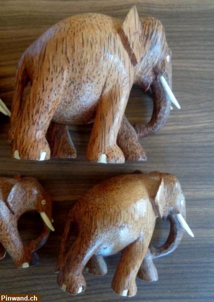Bild 6: Elefantenfamilie Holz (7 Stk.) zu verkaufen
