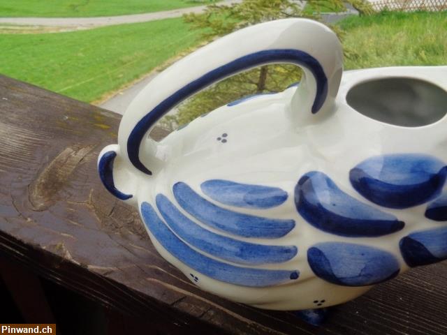 Bild 2: Keramik Giesskanne Ente / Original Delft, handbemalt zu verkaufen