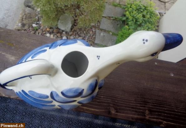 Bild 4: Keramik Giesskanne Ente / Original Delft, handbemalt zu verkaufen
