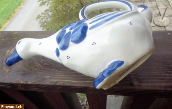 Bild 6: Keramik Giesskanne Ente / Original Delft, handbemalt zu verkaufen