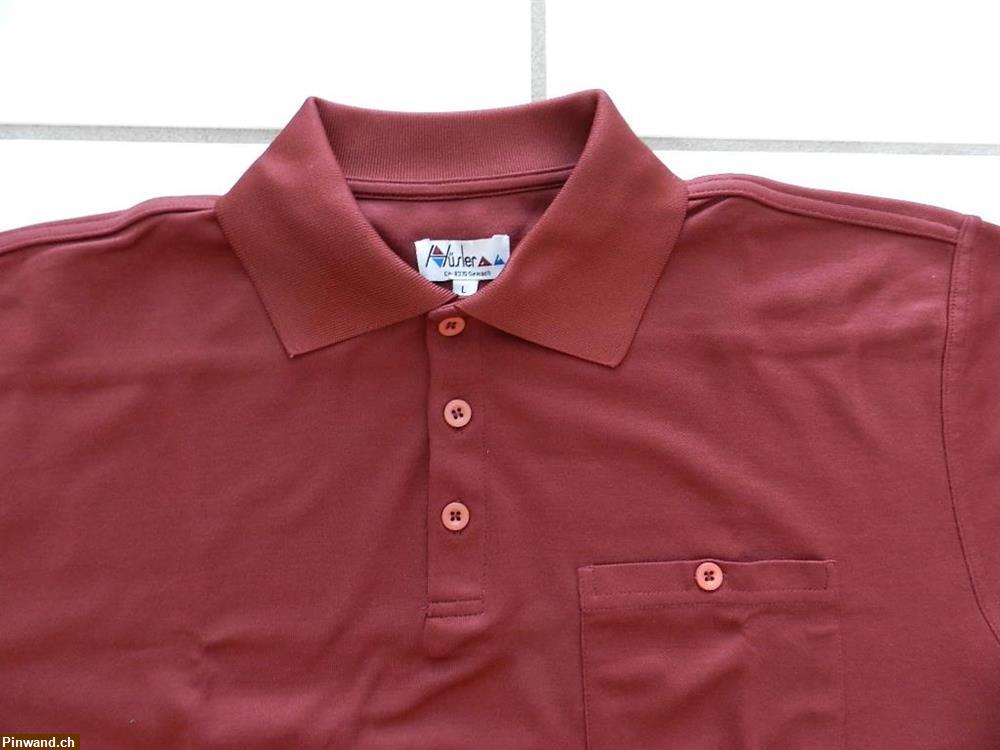 Bild 3: Polo Shirt Bordeaux Rot Hüsler Poloshirt Gr. L - 8 Stk.