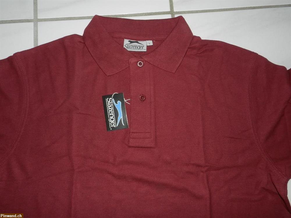 Bild 3: Polo Shirt Bordeaux Rot Slazenger Poloshirt Gr. L - 4 Stk.