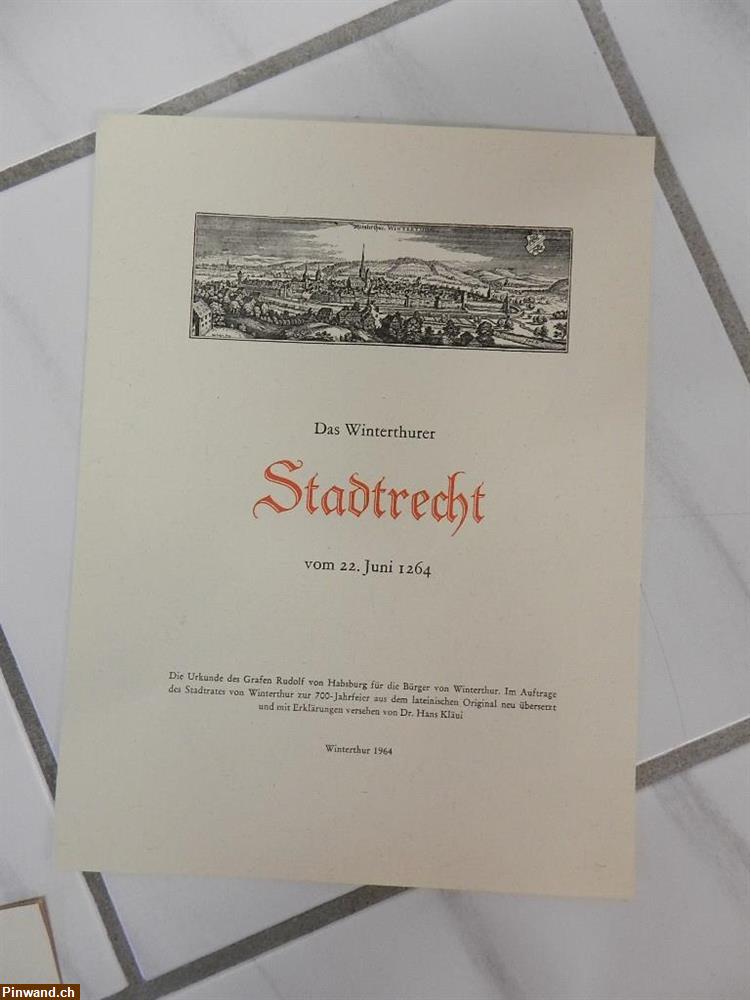 Bild 2: Winterthur Stadtrecht Brief Stadtrechtsbrief 1964 700-Jahre Jubiläum