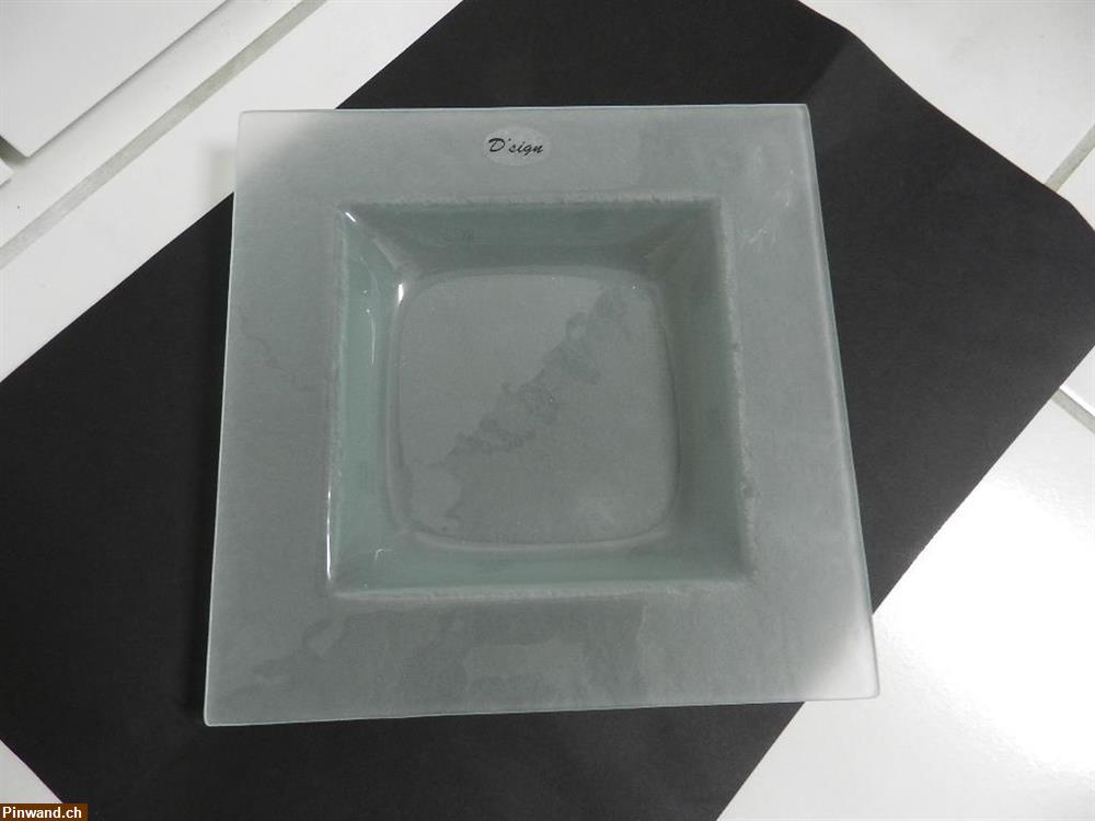 Bild 1: Teller Schale Milchglas Deko Dekoration Glas Geschirr