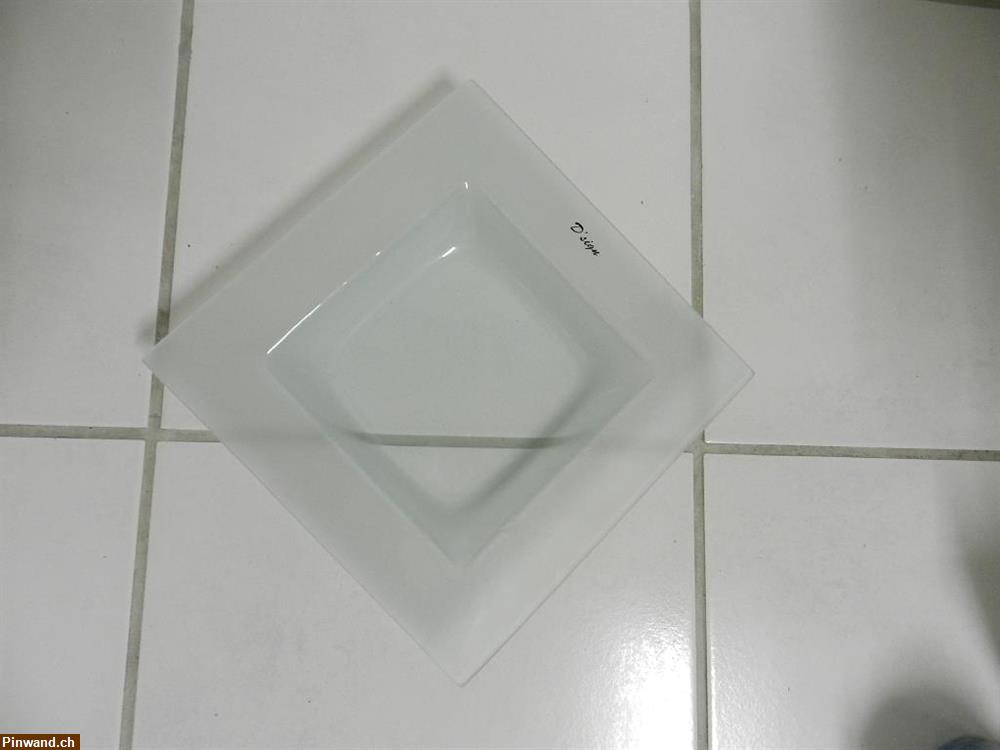 Bild 2: Teller Schale Milchglas Deko Dekoration Glas Geschirr