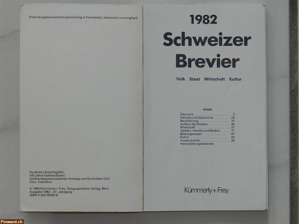 Bild 3: Heft Taschenbuch Schweizer Brevier 1982 Softcover