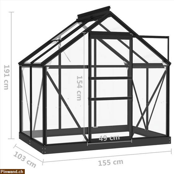 Bild 5: NEU! Gewächshaus Anthrazit, aus Aluminium und Glas