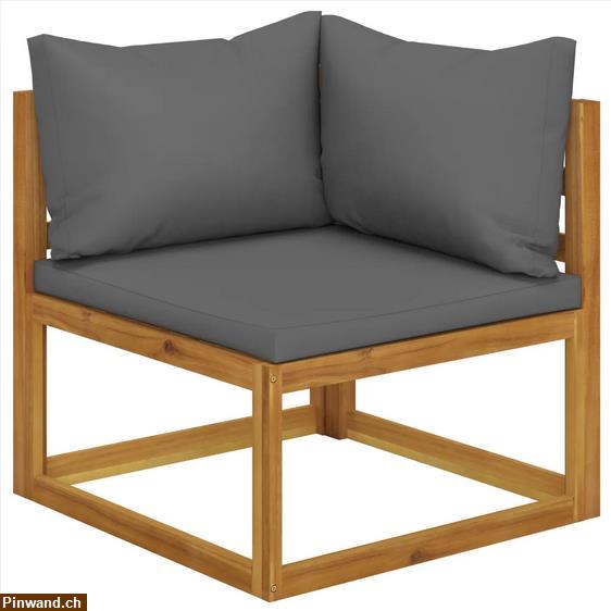 Bild 3: NEU! 4-tlg. Garten-Lounge-Set mit Auflage Massivholz Akazie