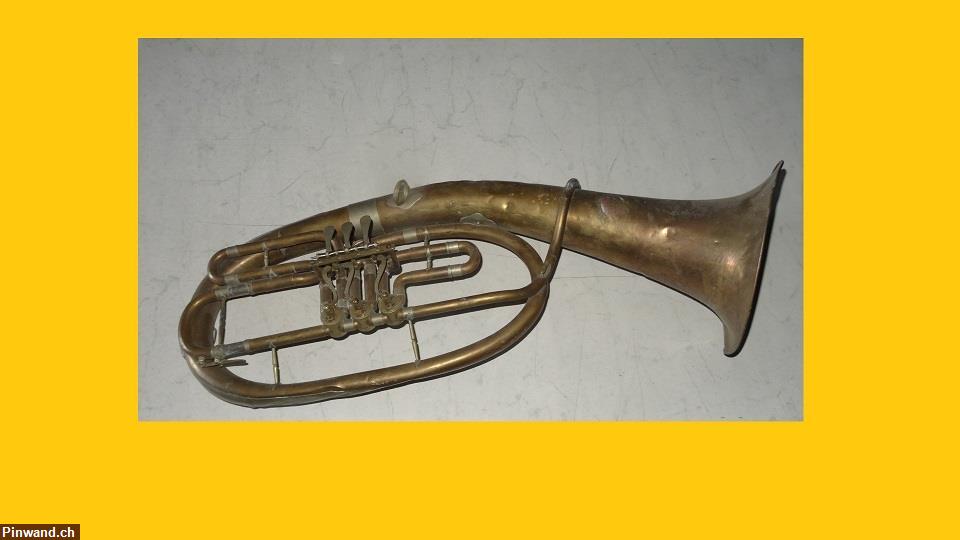 Bild 3: altes Horn Tenorhorn aus Messing zu verkaufen