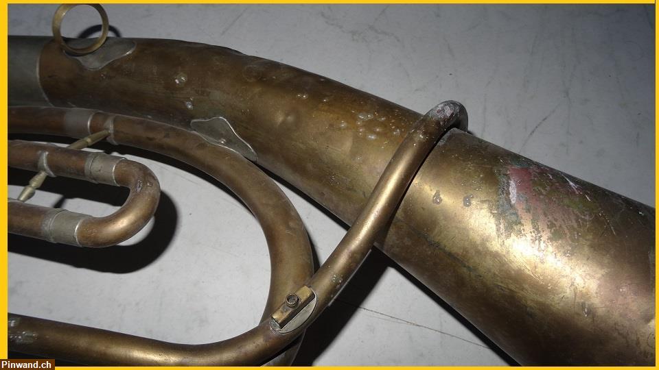 Bild 4: altes Horn Tenorhorn aus Messing zu verkaufen