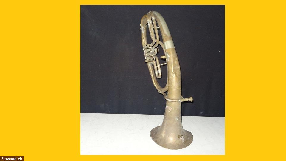 Bild 6: altes Horn Tenorhorn aus Messing zu verkaufen