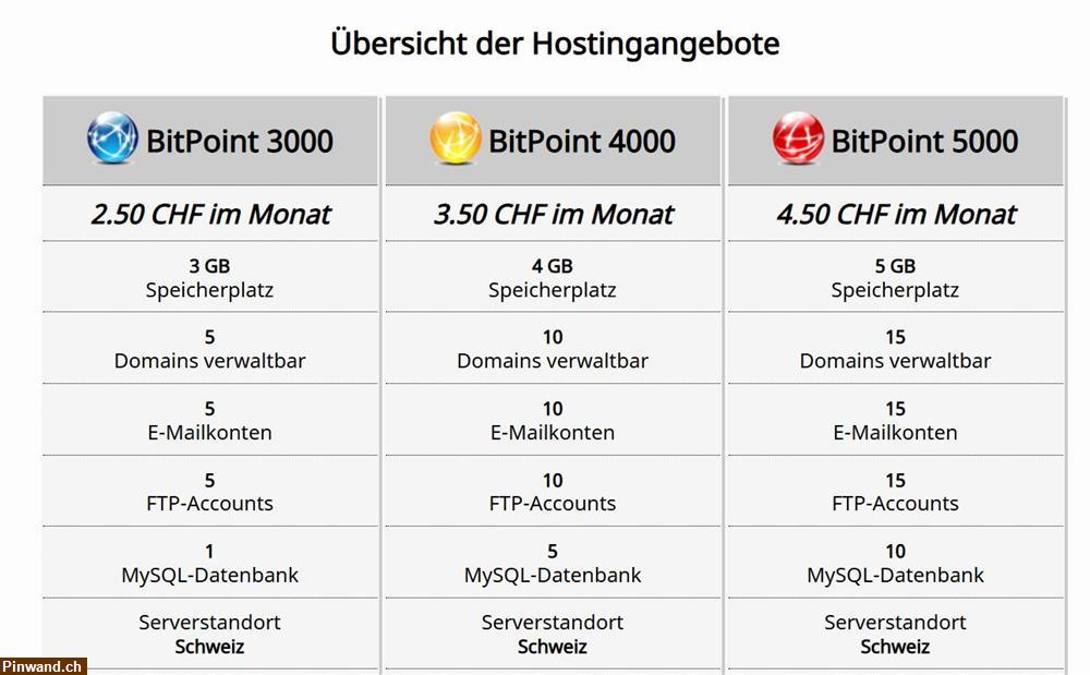 Bild 2: BitPoint Webhosting Schweiz