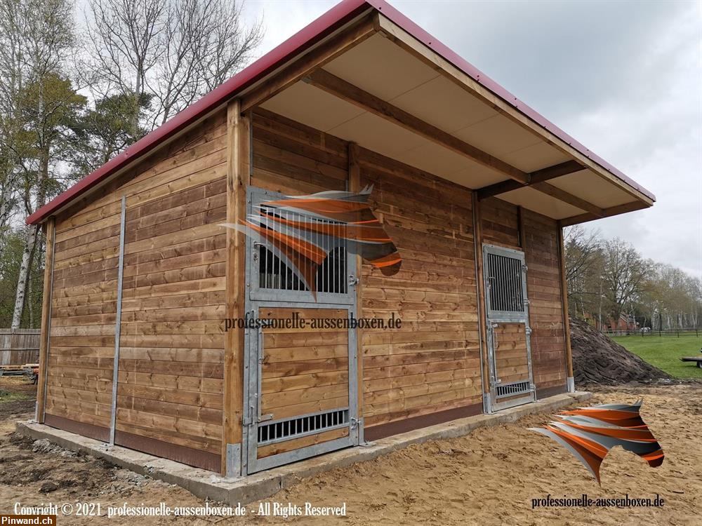 Bild 3: Außenbox, Pferdestall bauen, Pferdebox, Offenstall kaufen, Weidehütte pferd,