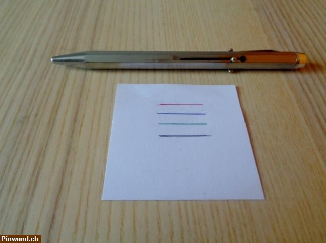 Bild 1: Silberfarbener Kugelschreiber 4-farbig zu verkaufen