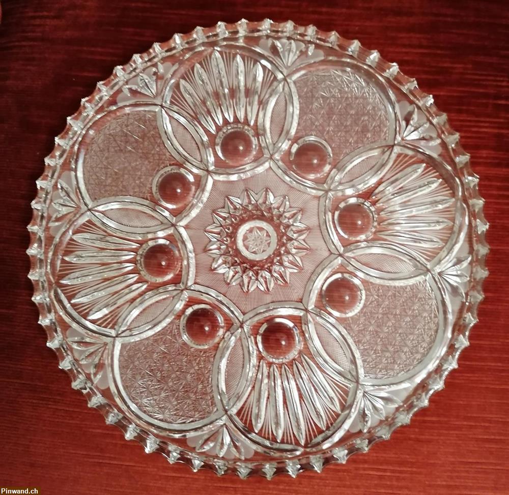 Bild 1: Torten-Service-Platte Kristallglas zu verkaufen